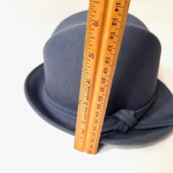 Alessandra Bacci Firenze Women’s 100% Wool Blue Fedora Hat , Made in Italy - Picture 8 of 10